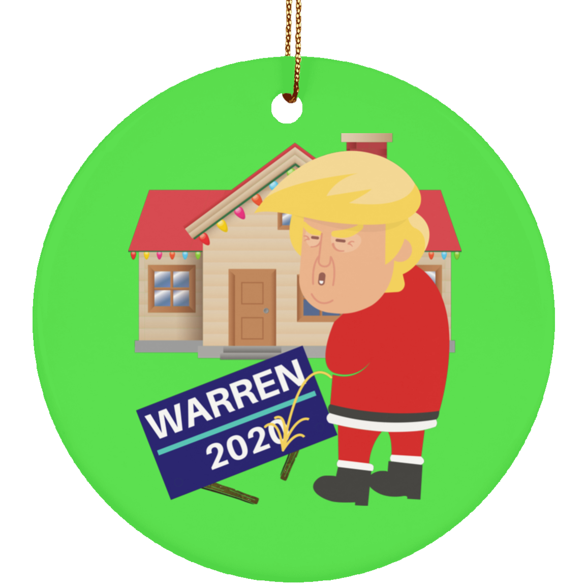 Trump pissin on warren Ornament - LiberTee Shirts
