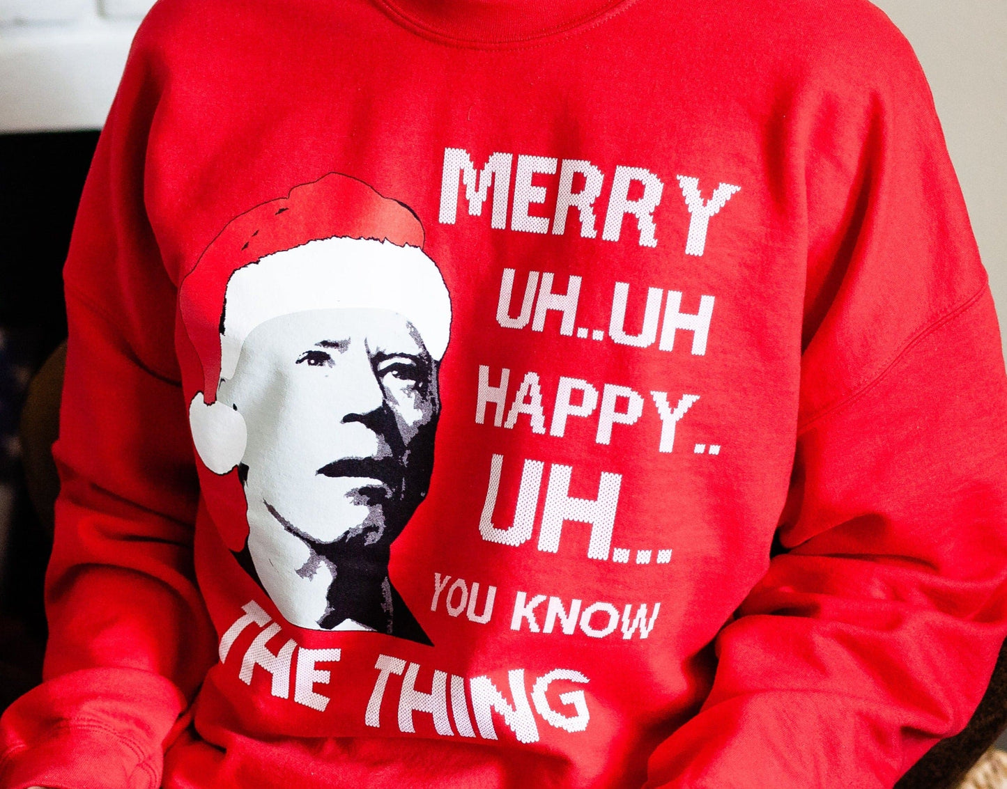 MERRY Uh Uh Ugly Christmas Sweater - LiberTee Shirts