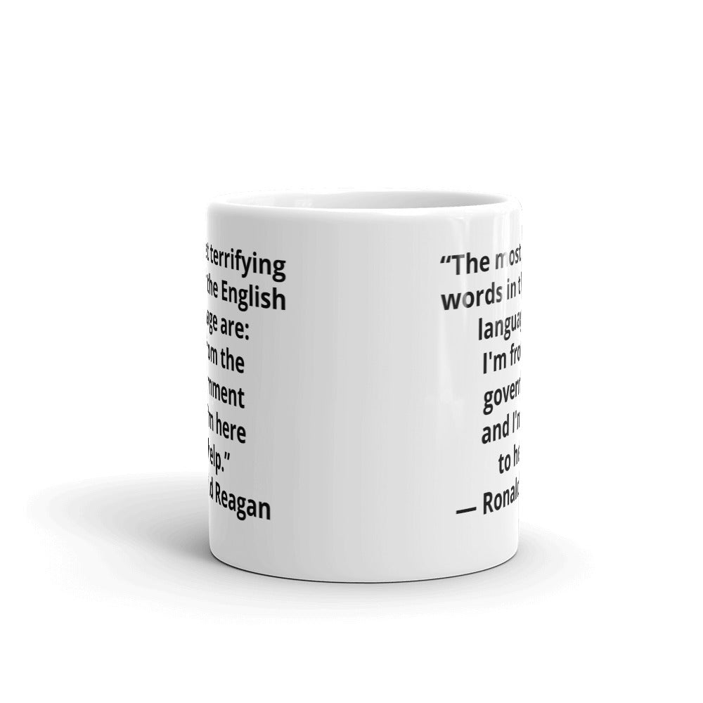 Reagan terrifying words mug