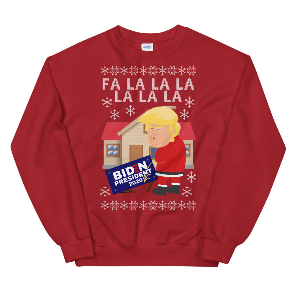 Funny Donald Trump Ugly Christmas Sweater Trump pissing on Biden