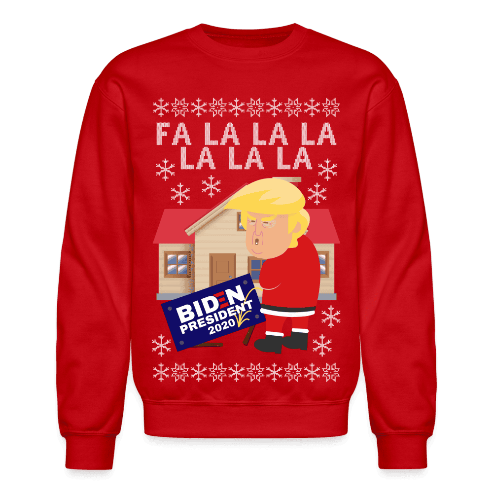 Fa La la Trump Peein on Biden Ugly Xmas Sweater - red