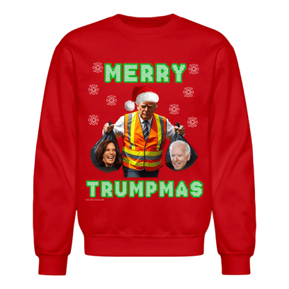 Merry Trumpmas Taking out the Garbage Ugly Christmas Sweatshirt - red