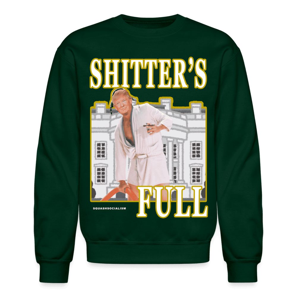 Shitter's Full Trump Ugly Christmas Sweater - Green - forest green
