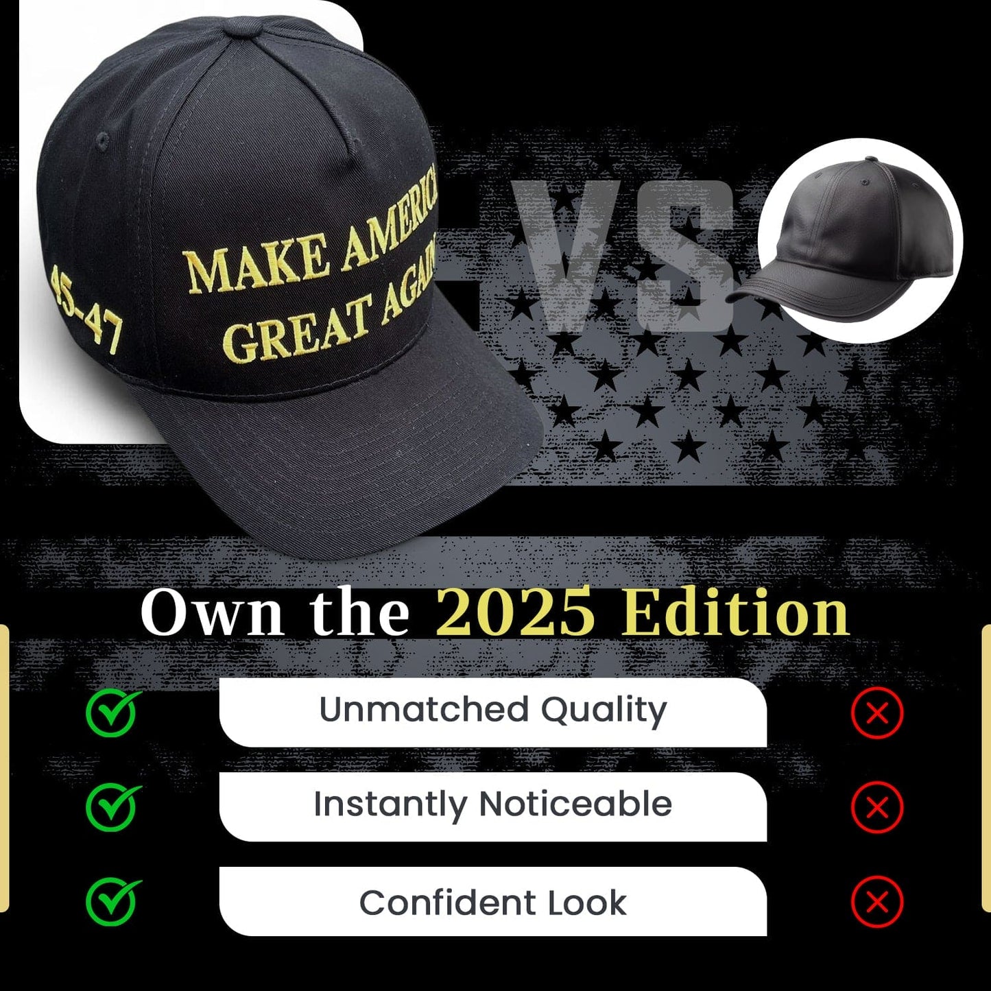 Make America Great Again 45-47 Dark MAGA Series Snapback Hat