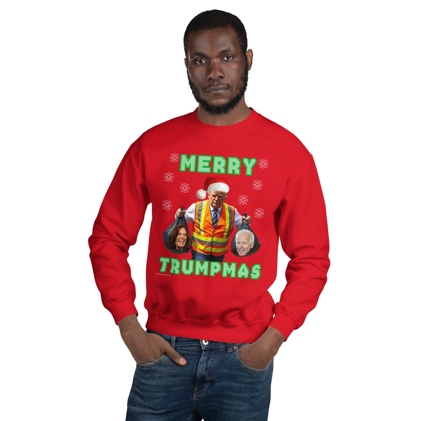 Merry Trumpmas Taking out the Garbage Ugly Christmas Sweatshirt