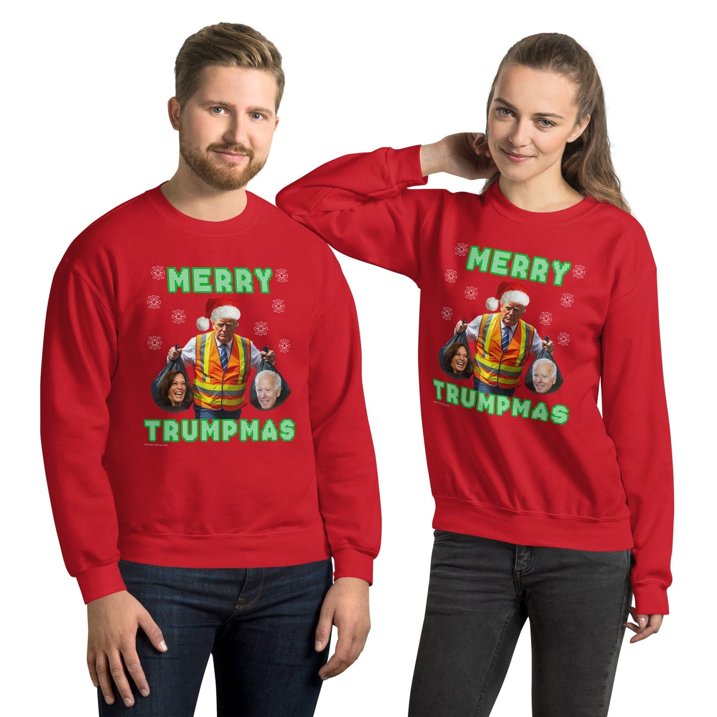 Merry Trumpmas Taking out the Garbage Ugly Christmas Sweatshirt