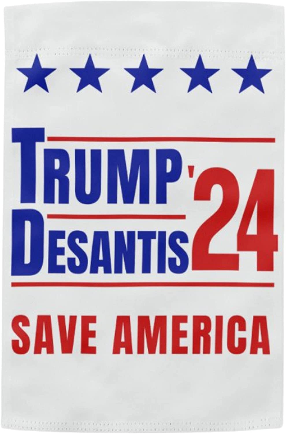 Trump and Desantis '24 Save America Garden Flag | 12"x18" Donald Trump Ron Desantis 2024 Yard Sign - LiberTee Shirts