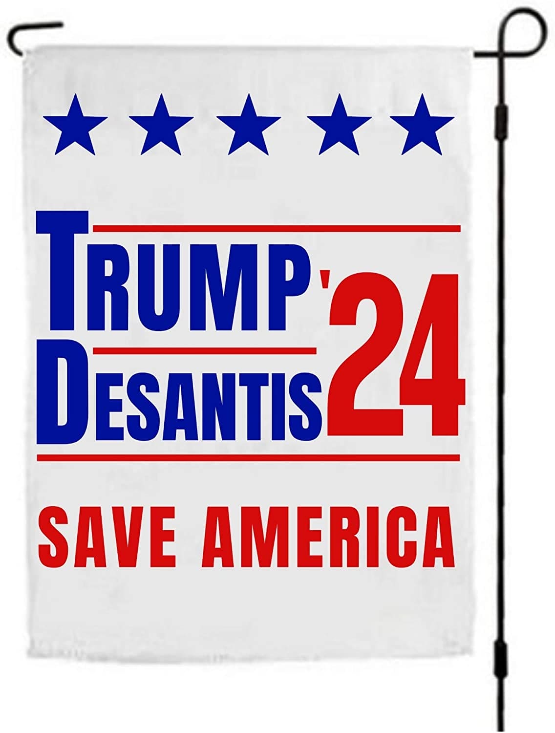 Trump and Desantis '24 Save America Garden Flag | 12"x18" Donald Trump Ron Desantis 2024 Yard Sign - LiberTee Shirts