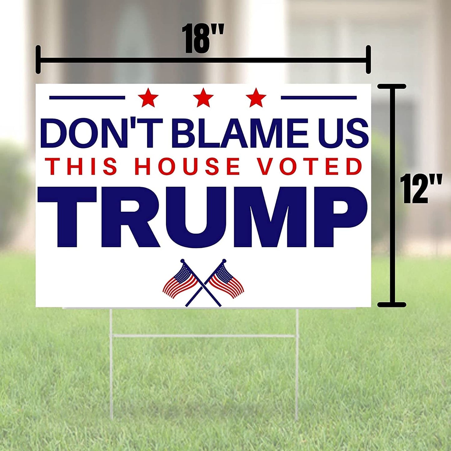 Don't Blame Us This House Voted Trump 18"x12" Double-Sided Yard Sign - LiberTee Shirts