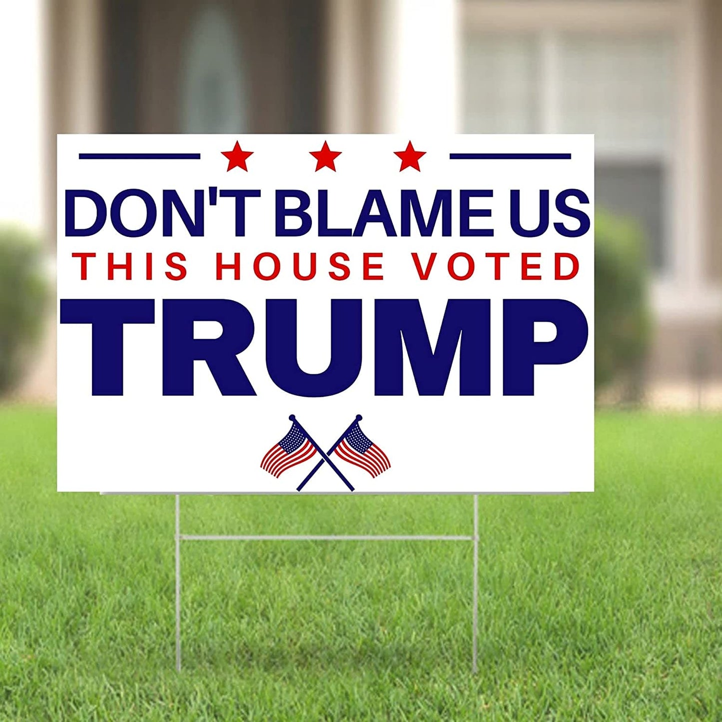 Don't Blame Us This House Voted Trump 18"x12" Double-Sided Yard Sign - LiberTee Shirts