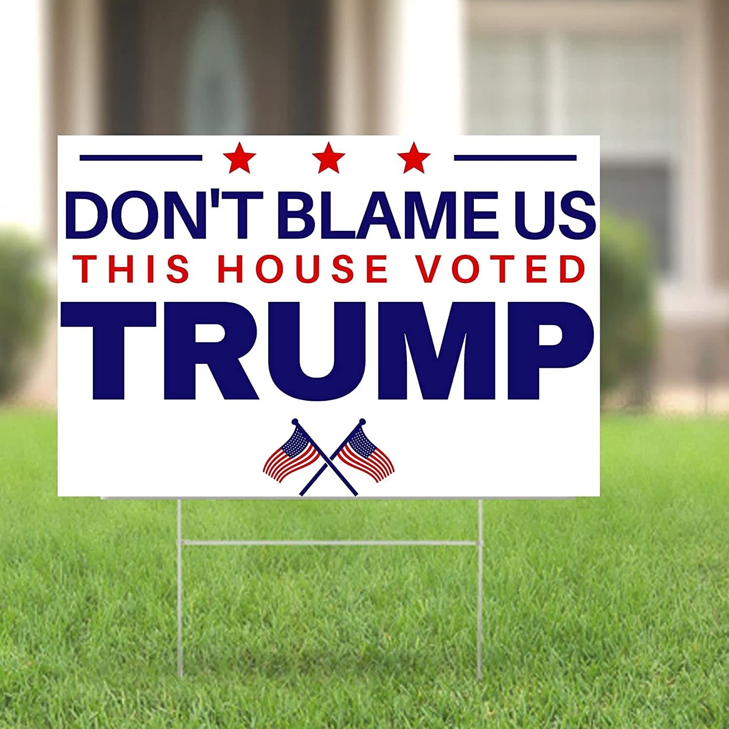 Don't Blame Us This House Voted Trump 18"x12" Double-Sided Yard Sign - LiberTee Shirts