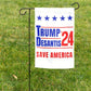Trump and Desantis '24 Save America Garden Flag | 12"x18" Donald Trump Ron Desantis 2024 Yard Sign - 2 Flags - LiberTee Shirts