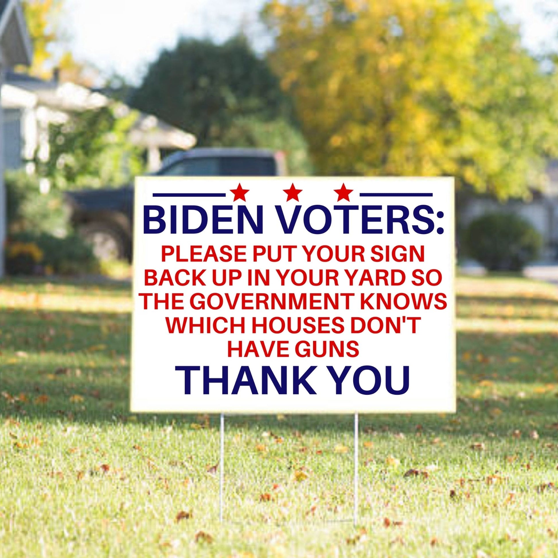 Anti Biden Pro 2nd Amendment 18"x12" Double-Sided Yard Sign - 2 PIECES - LiberTee Shirts