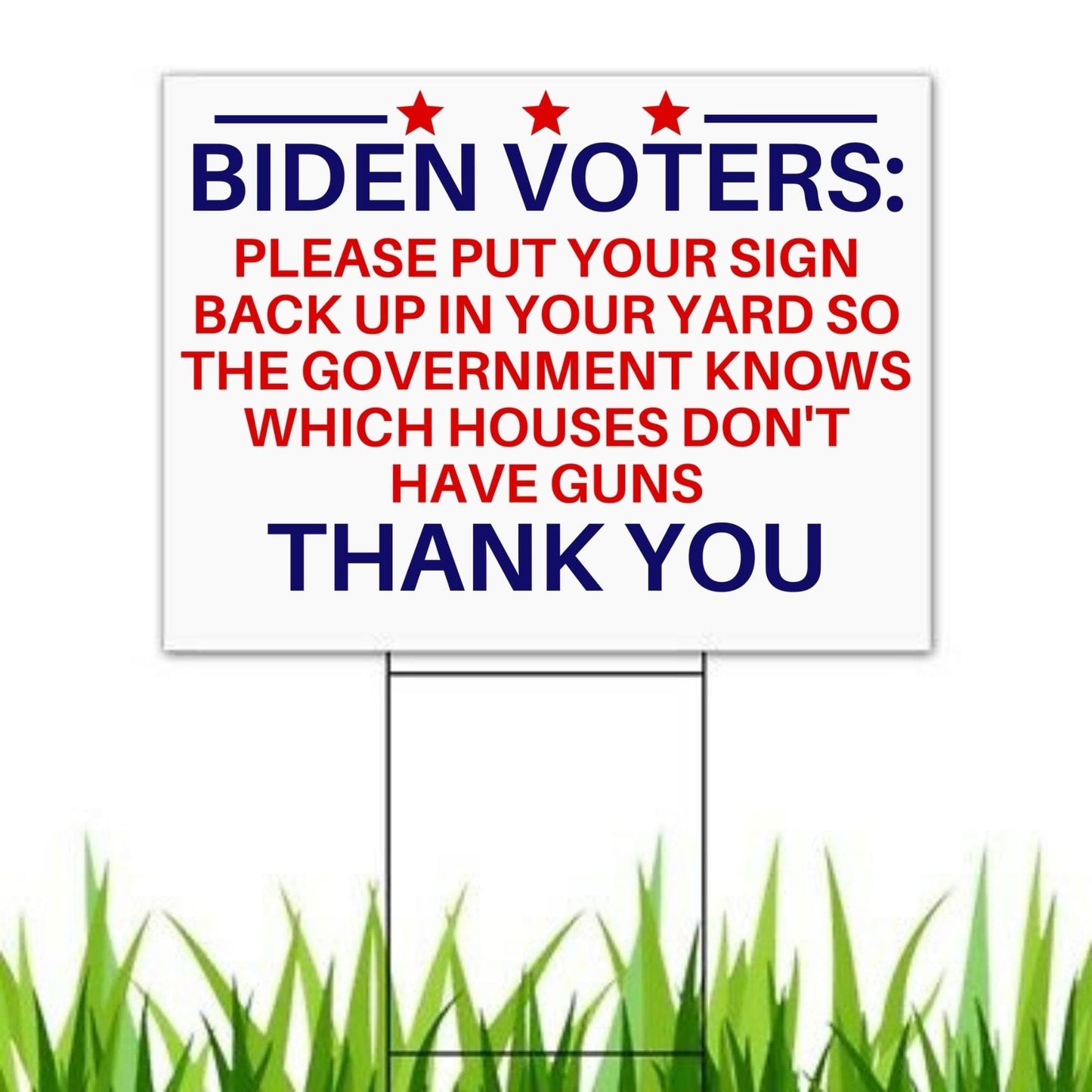 Anti Biden Pro 2nd Amendment 18"x12" Double-Sided Yard Sign - 2 PIECES - LiberTee Shirts