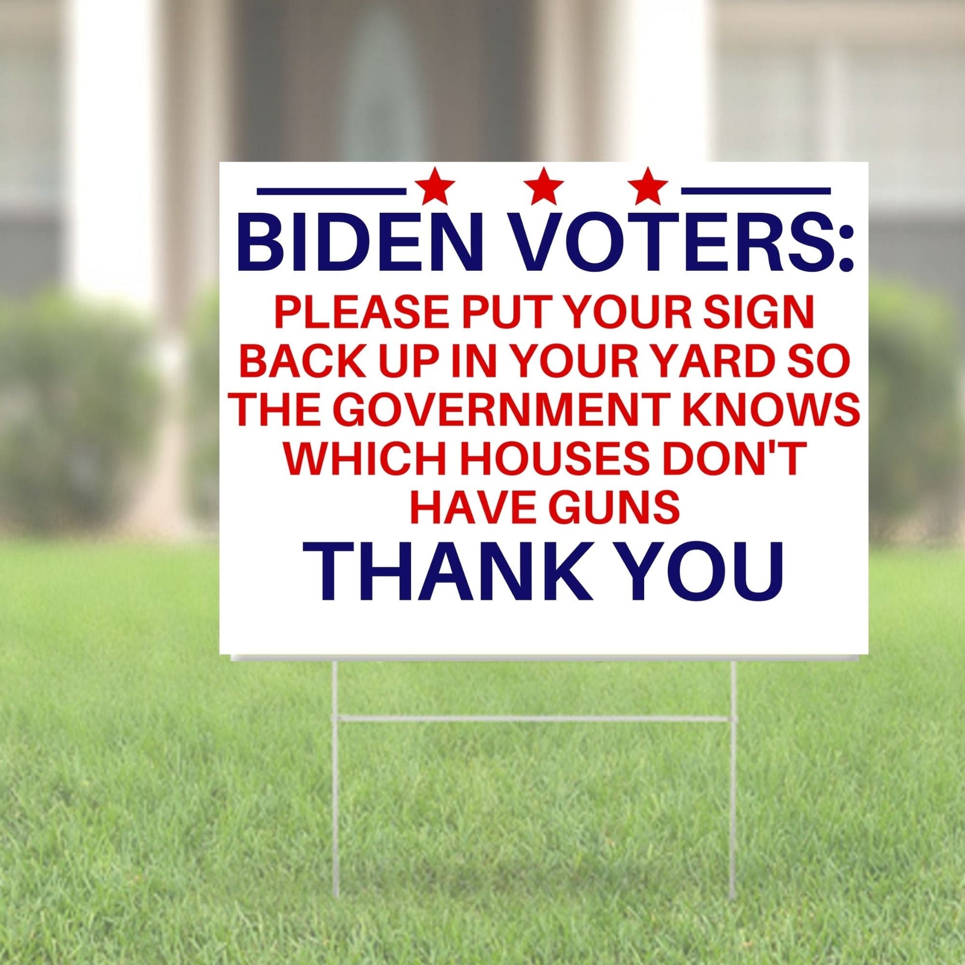 Anti Biden Pro 2nd Amendment 18"x12" Double-Sided Yard Sign - 2 PIECES - LiberTee Shirts