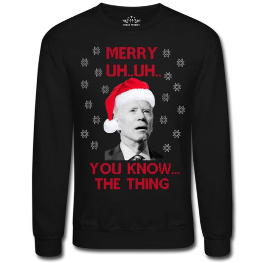 Biden Mumble Mouth Christmas Crewneck Sweatshirt - LiberTee Shirts
