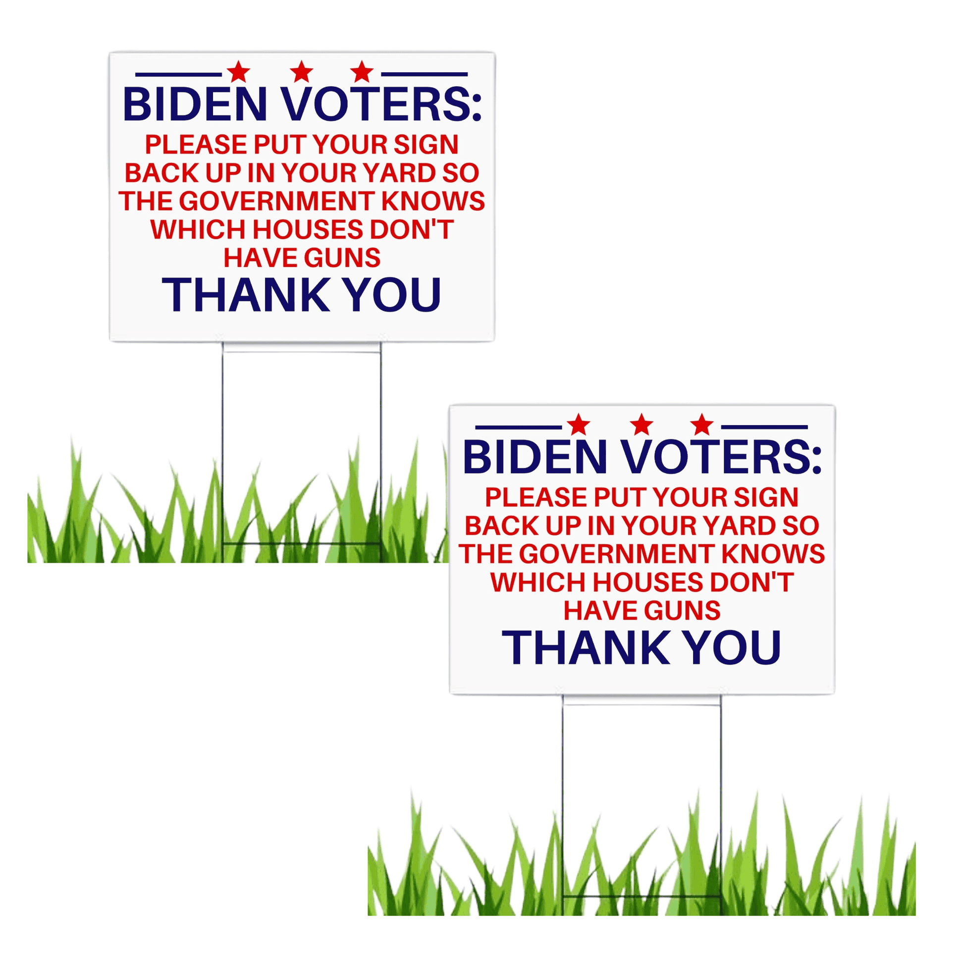 Anti Biden Pro 2nd Amendment 18"x12" Double-Sided Yard Sign - 2 PIECES - LiberTee Shirts