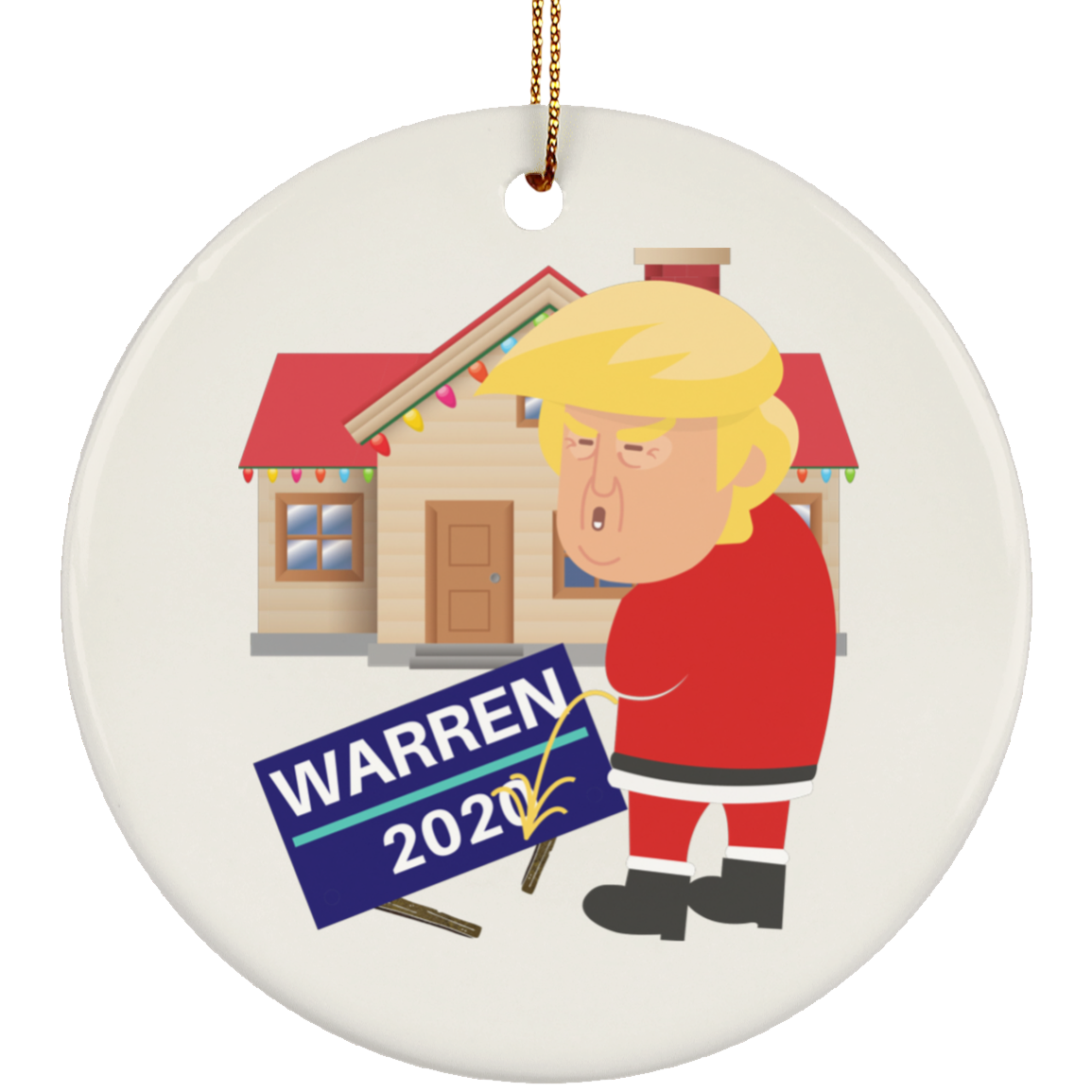 Trump pissin on warren Ornament - LiberTee Shirts