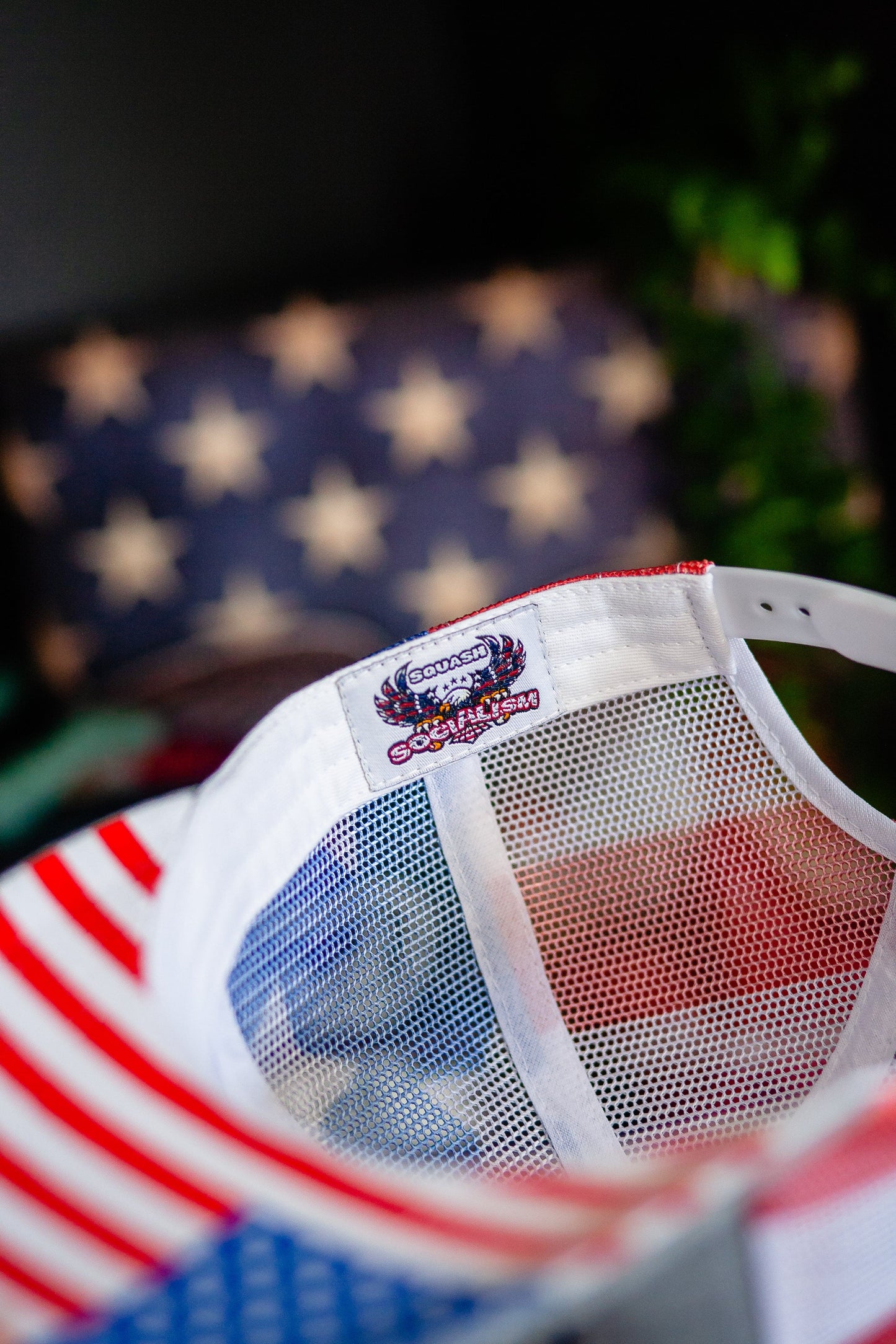 Trump DeSantis 2024 American Flag Back Mesh Trucker Hat