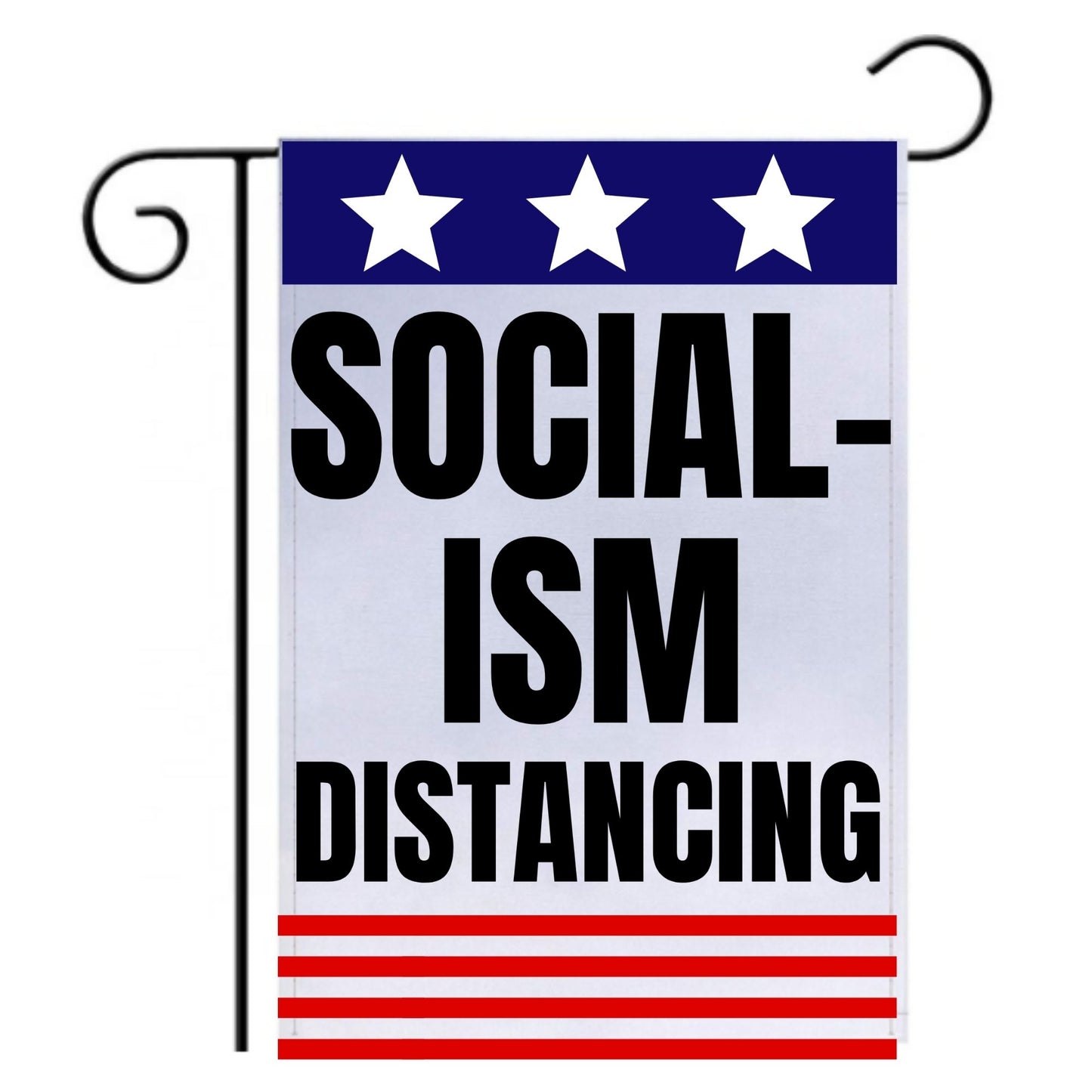 Pesky Patriot Socialism Distancing Outdoor Garden Flag | Anti-Socialist Funny 12x18 Double-Sided Flag Banner for Lawn and Garden | Pro Capitalism and Republican Pride Sign - LiberTee Shirts