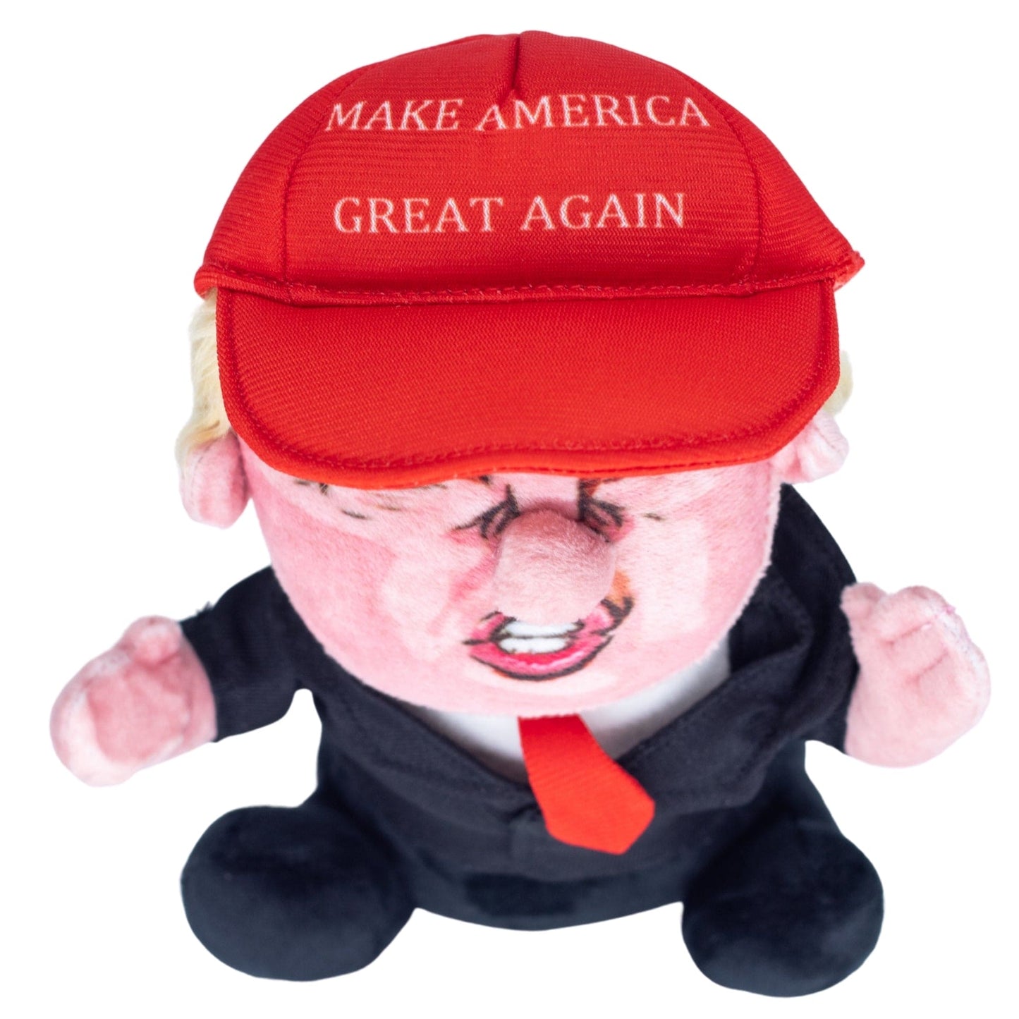 Donald Trump Talking Doll | Funny Trump Talking Figure Plush Toy with Make America Great Again Hat and 5 Quotes - LiberTee Shirts