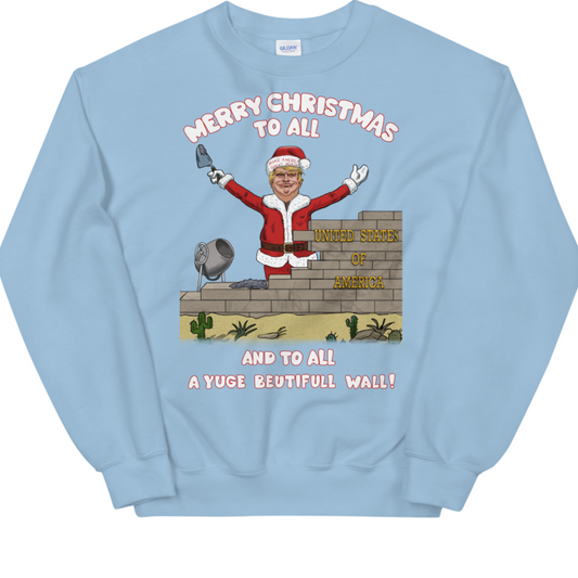 YUGE Wall Trump Christmas Sweater