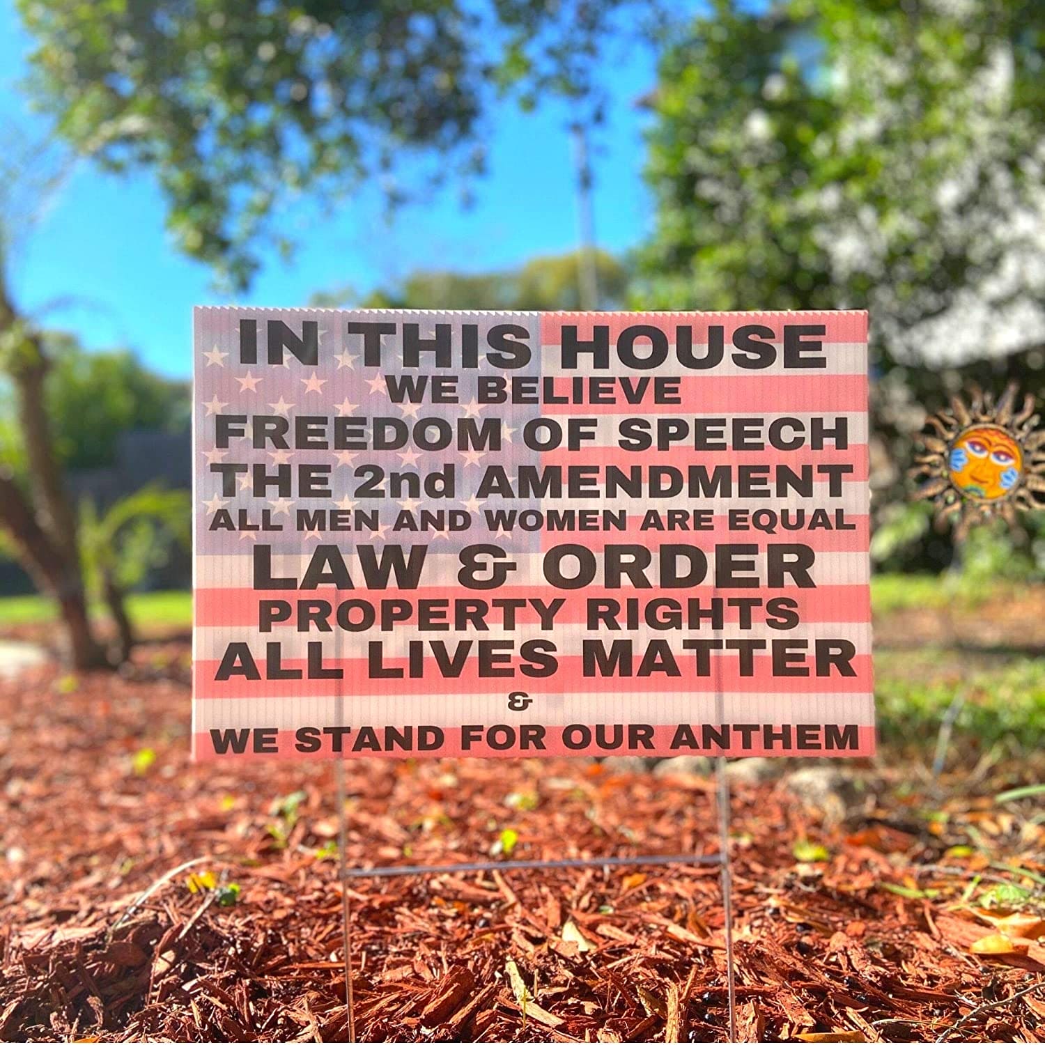 In This House We Believe in Freedom and Liberty Conservative 2nd Amendment Pro-America Yard Sign - LiberTee Shirts