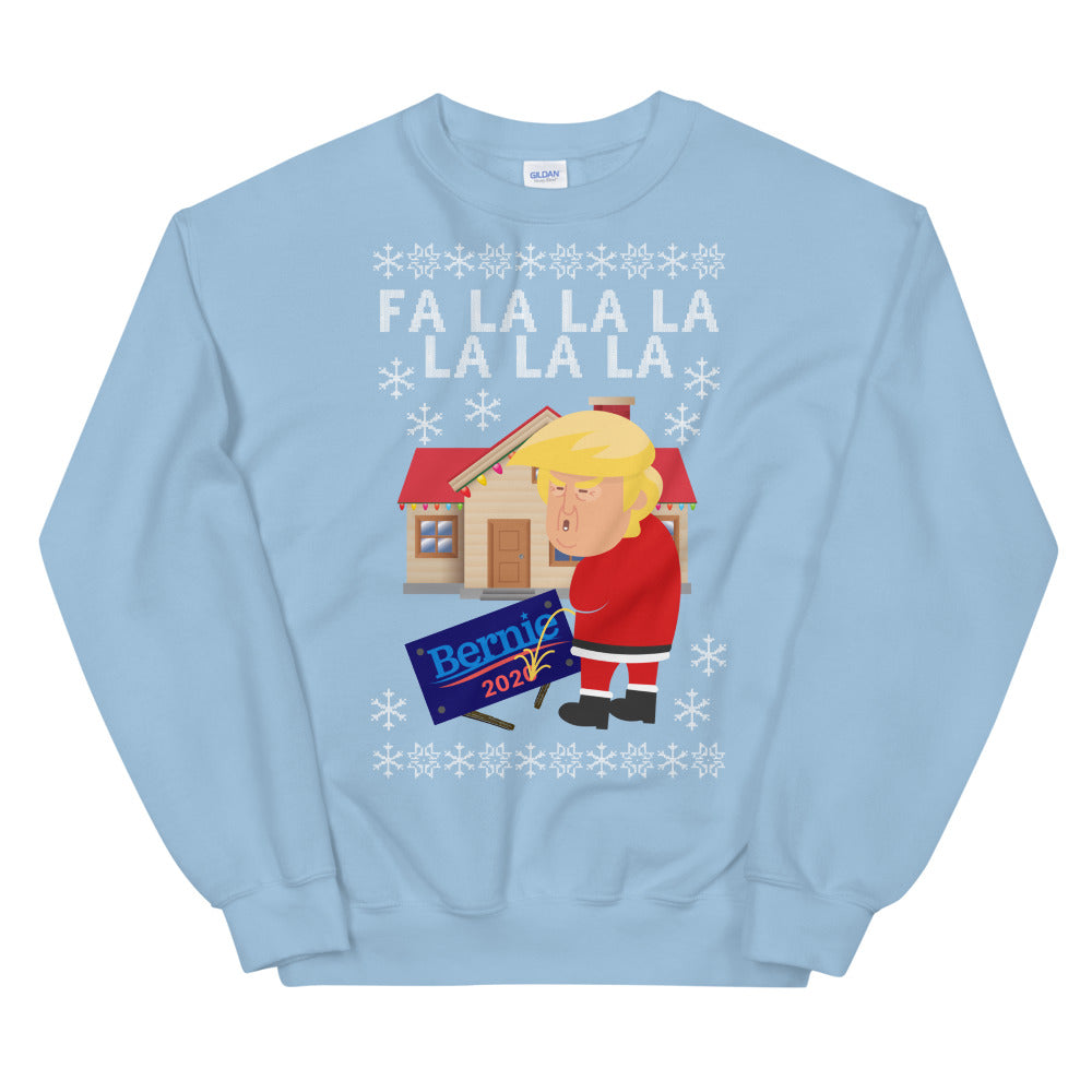 Caroling Trump Ugly Christmas Sweater Dissing Bernie Xmas Sweatshirt - LiberTee Shirts