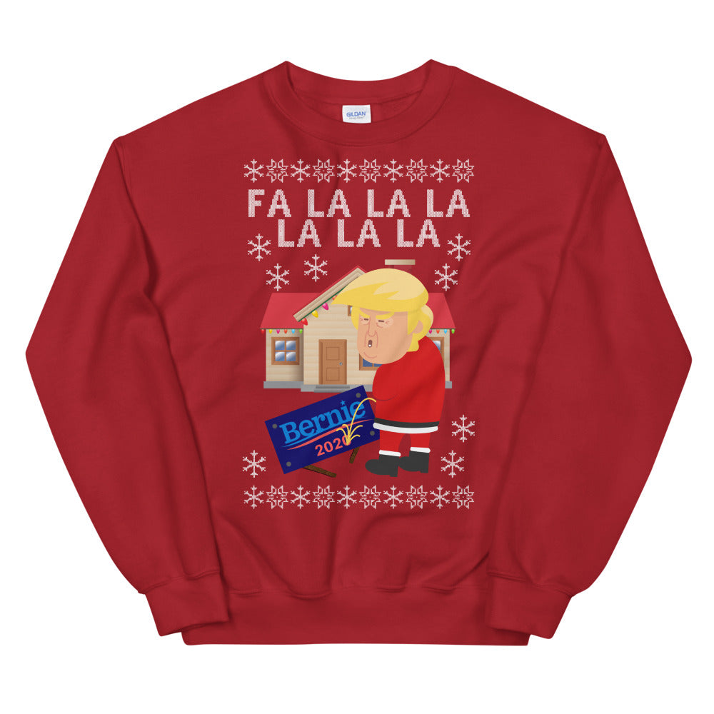 Caroling Trump Ugly Christmas Sweater Dissing Bernie Xmas Sweatshirt - LiberTee Shirts