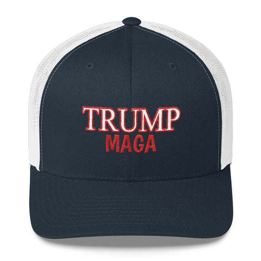 Trump Maga Red Outline Trucker - LiberTee Shirts