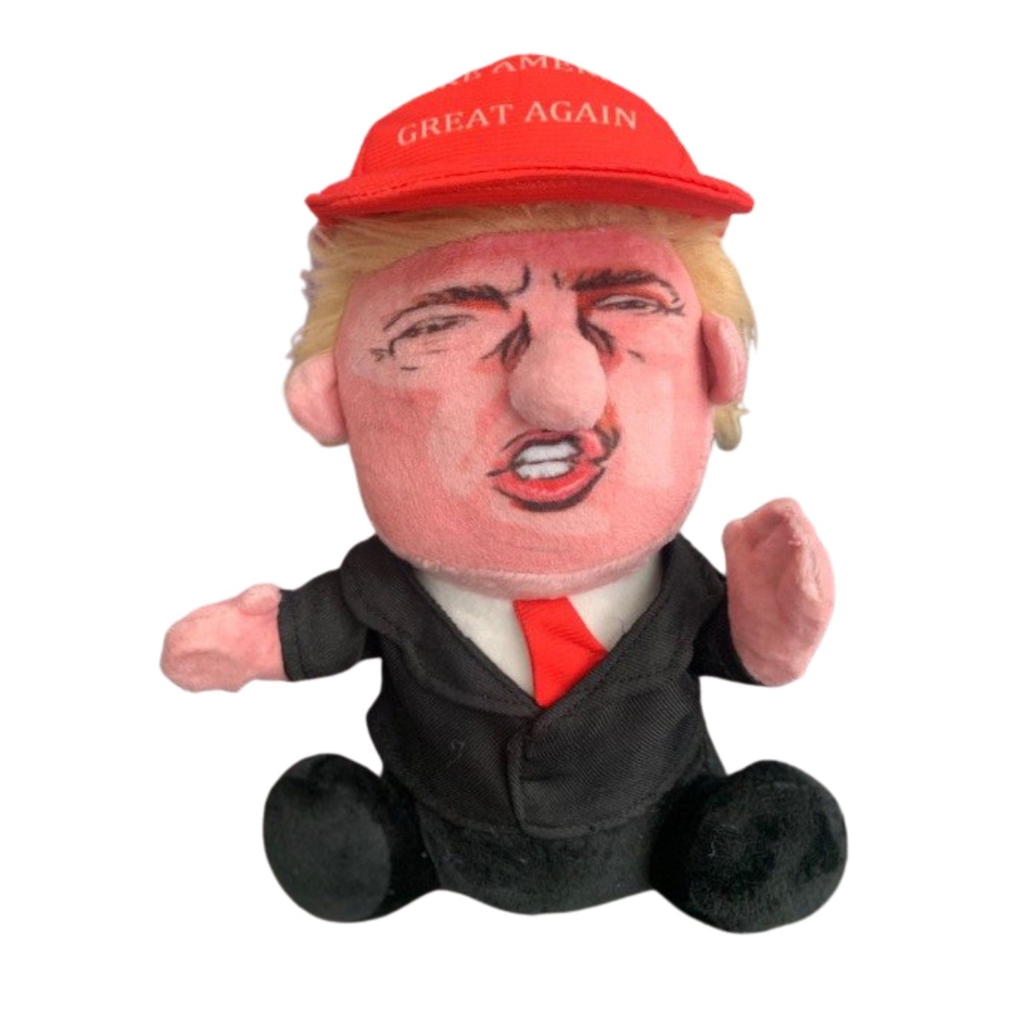 Donald Trump Talking Doll | Funny Trump Talking Figure Plush Toy with Make America Great Again Hat and 5 Quotes - LiberTee Shirts