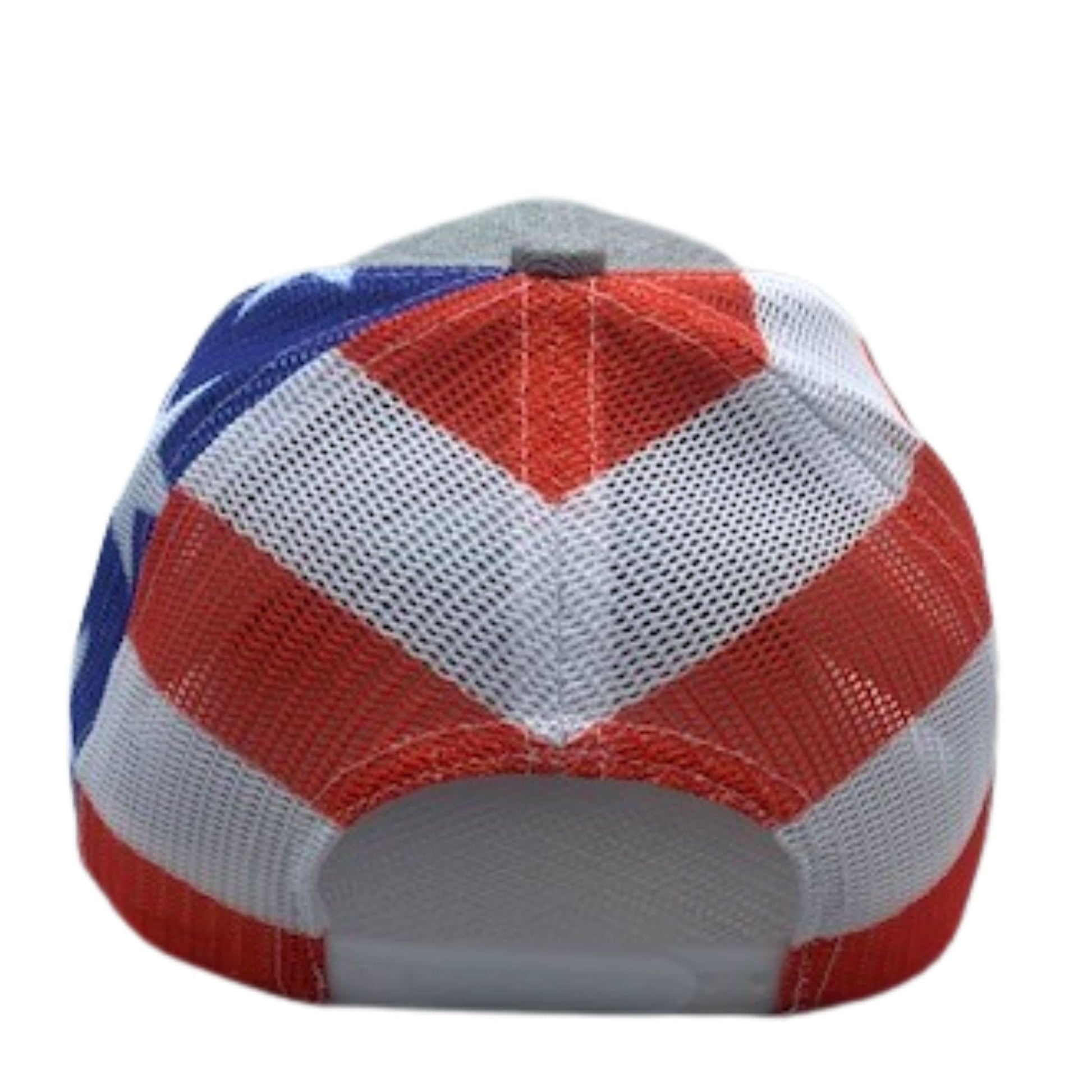 Donald Trump Ron Desantis 2024 Save America Trucker Hat with Flag Pattern Mesh Back | Unisex Patriotic Trump DeSantis '24 Cap with USA Flag - LiberTee Shirts