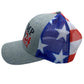 Donald Trump Ron Desantis 2024 Save America Trucker Hat with Flag Pattern Mesh Back | Unisex Patriotic Trump DeSantis '24 Cap with USA Flag - LiberTee Shirts