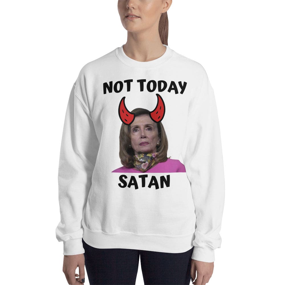 Not Today Satan - Pelosi Ugly Christmas Sweater - LiberTee Shirts
